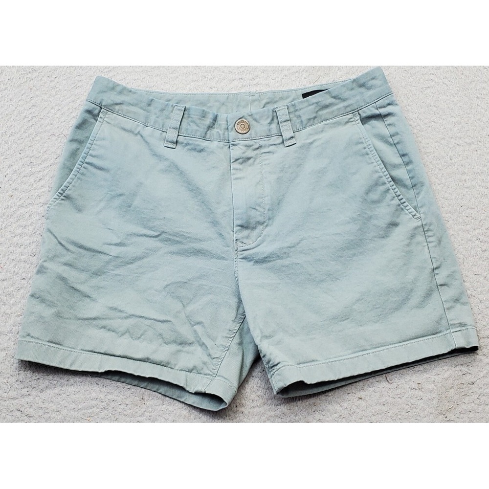 Bonobos Chino Shorts Women's 29 Green Cotton Regular Fit Slash Pockets Low Waist